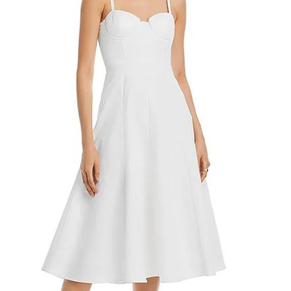 White bustier/corset (underwire) midi wedding dress (AQUA brand)